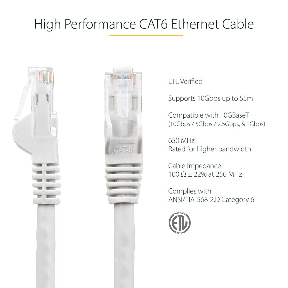 7m White Snagless UTP Cat6 Patch Cable