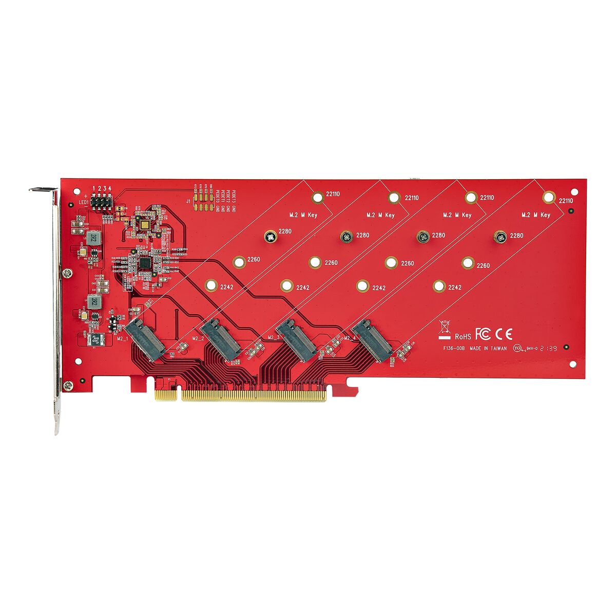 Quad M.2 PCIe Adapter for NVMe/AHCI SSD