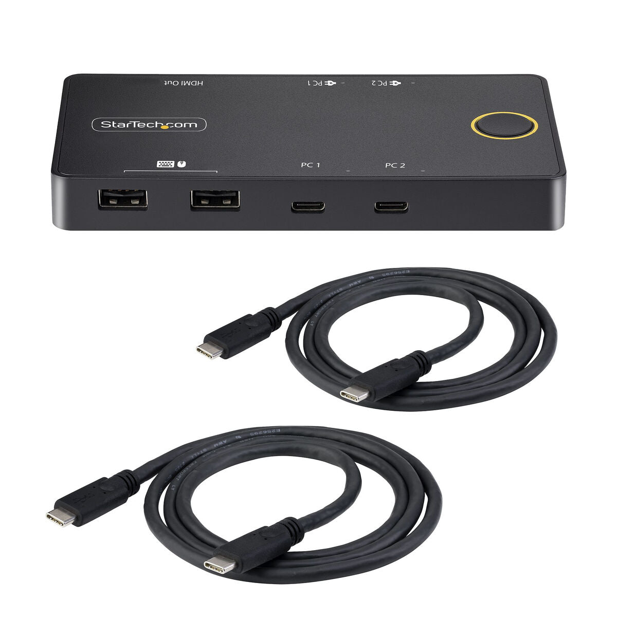 2-Port USB-C KVM Switch PD Pass-through