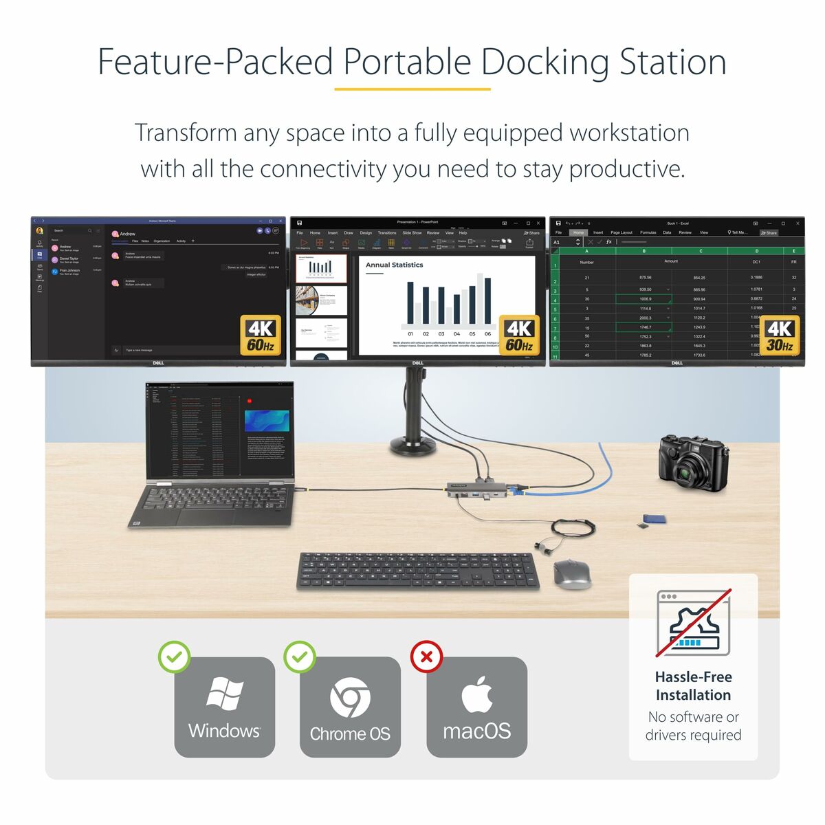USB-C Triple-Monitor Multiport Adapter