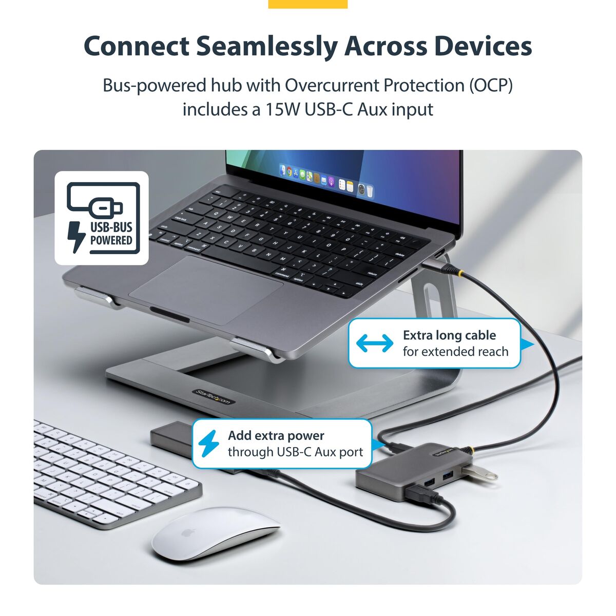 4-Port USB-C Hub 5Gbps Bus Powered