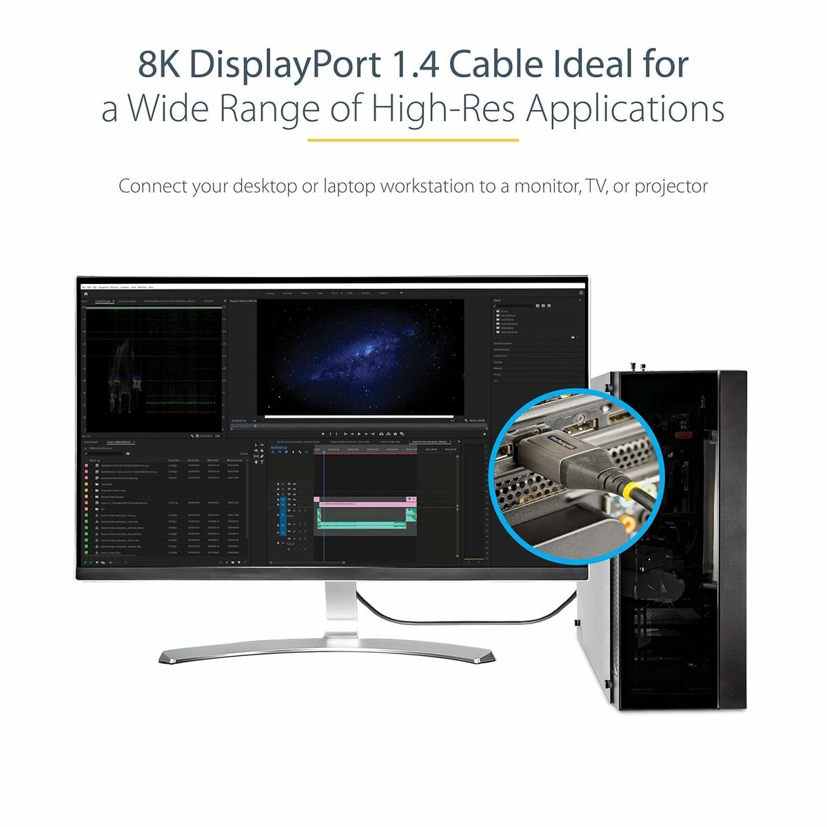 1ft DisplayPort 1.4 Cable 8K