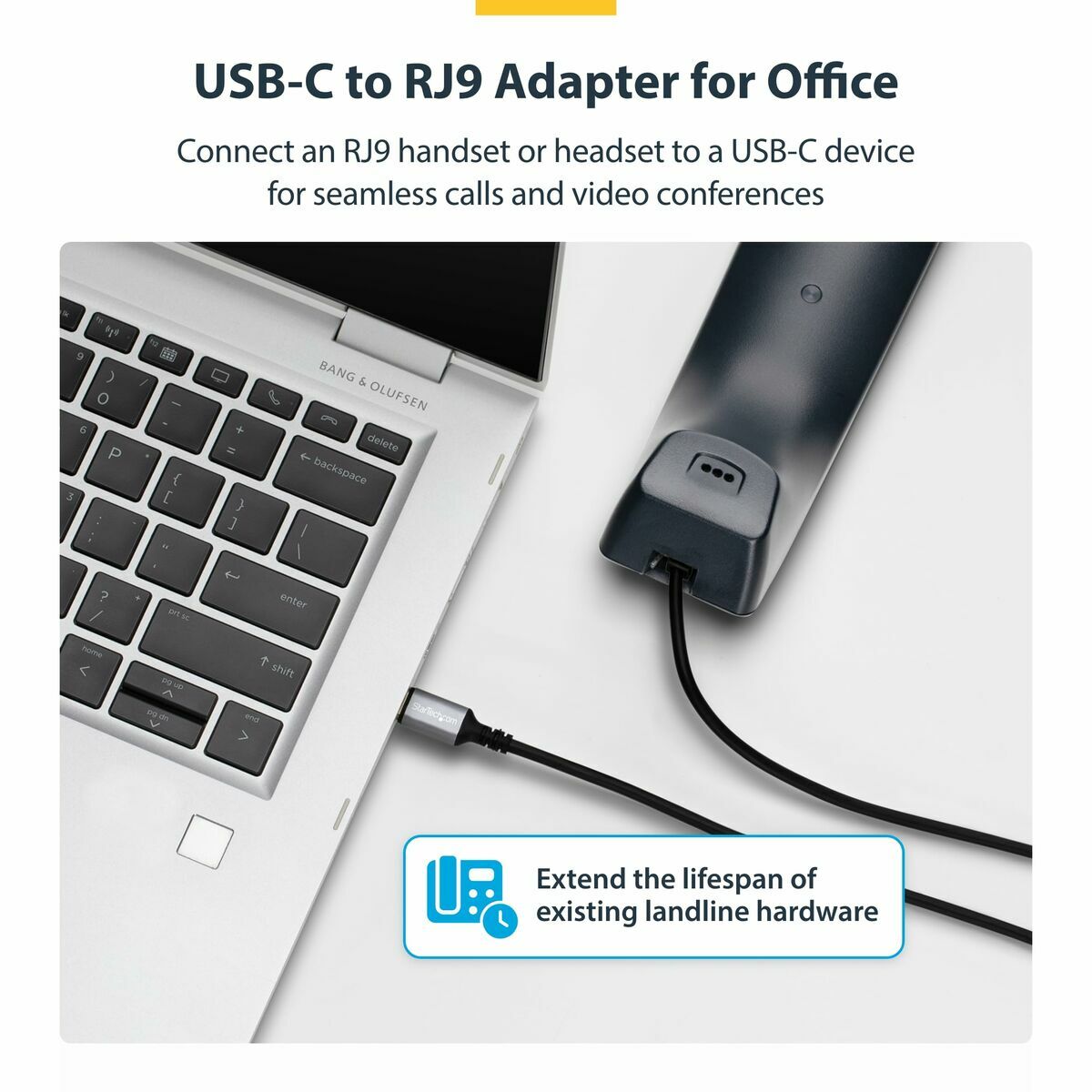 USB-C to RJ9 Adapter for Handset/Headset