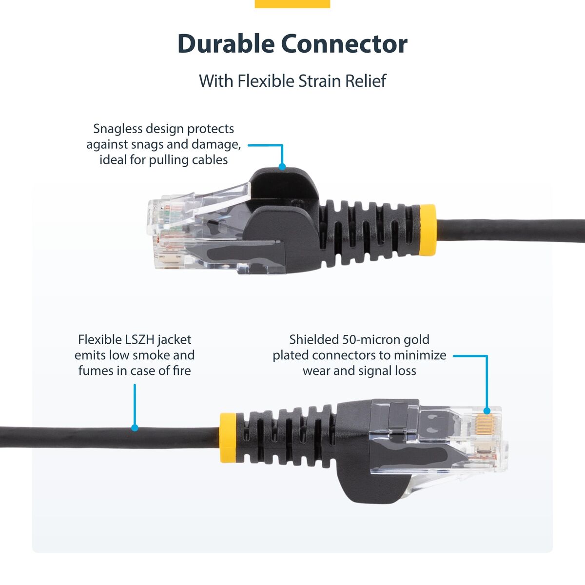 25cm White Slim CAT6 Ethernet Cable