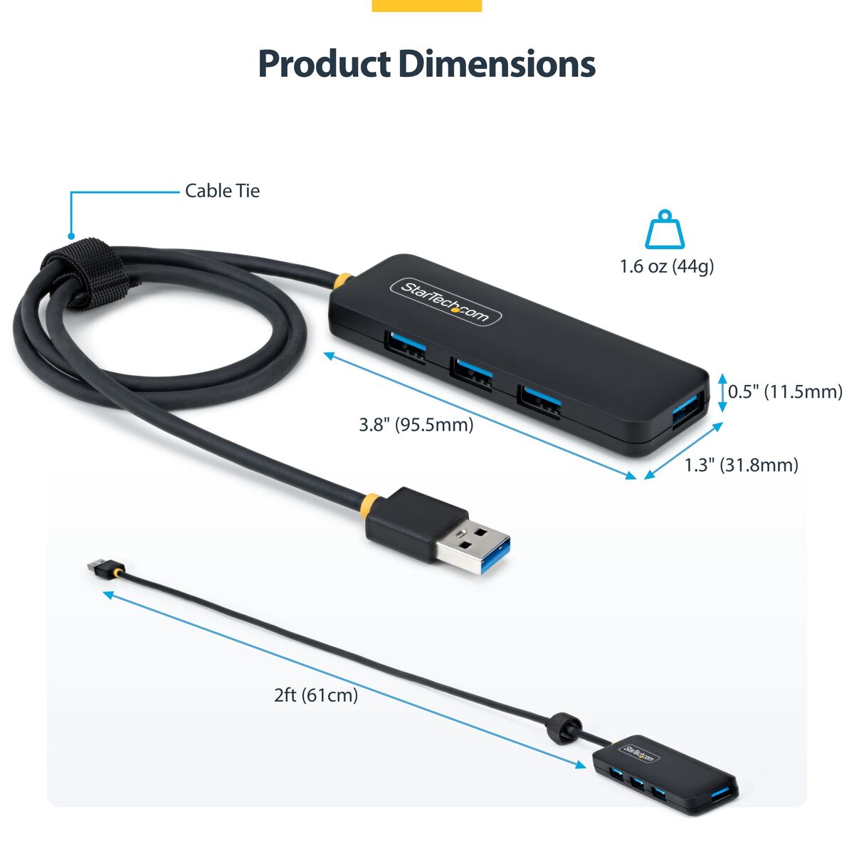 4-Port USB-A Hub Bus Powered 5Gbps