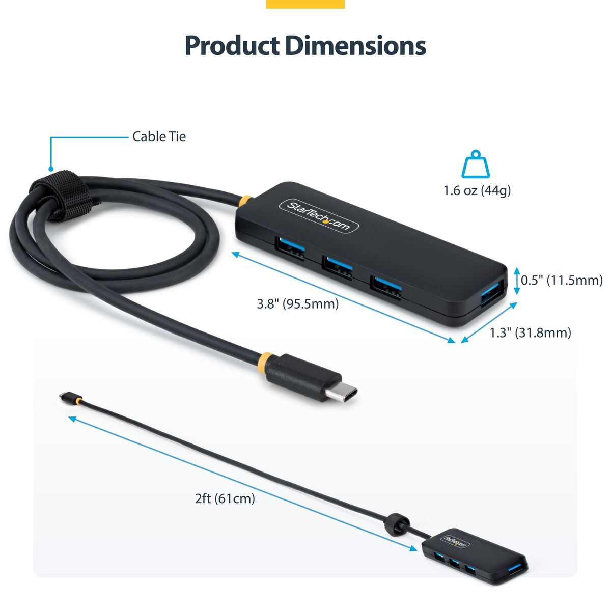 4-Port USB-C Hub 5Gbps Bus Powered