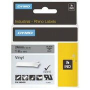 DYMO Etiquette Rhino vinyle blanc sur noir 12 mm x 5,5 m