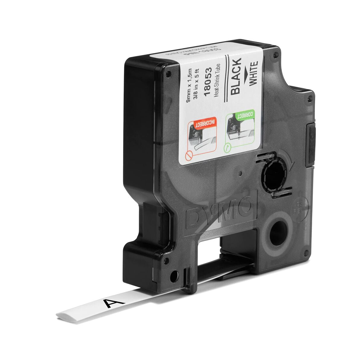 DYMO Etiquette thermorétractables 18053 noir/blanc 9mm x1,5m