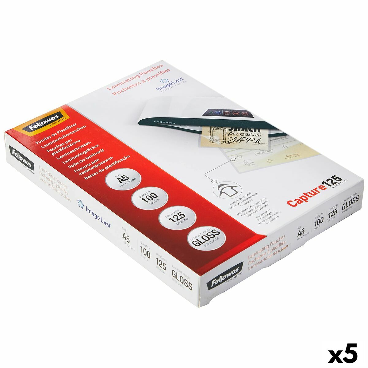 FELLOWES IL LAMINATING POUCH A5 125MIC 100PK