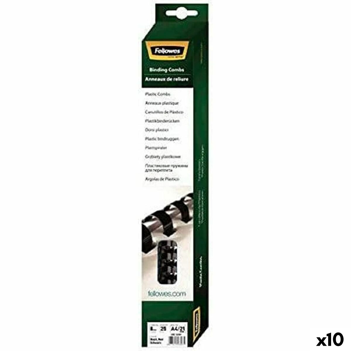 FELLOWES ANNEAUX PLASTIQUES 8 MM NOIR X 25