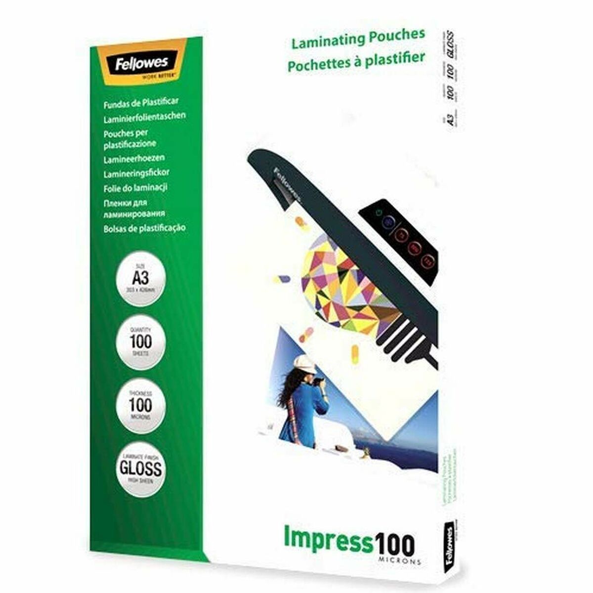 FELLOWES POCHETTES A3 100 MICRONS X 100