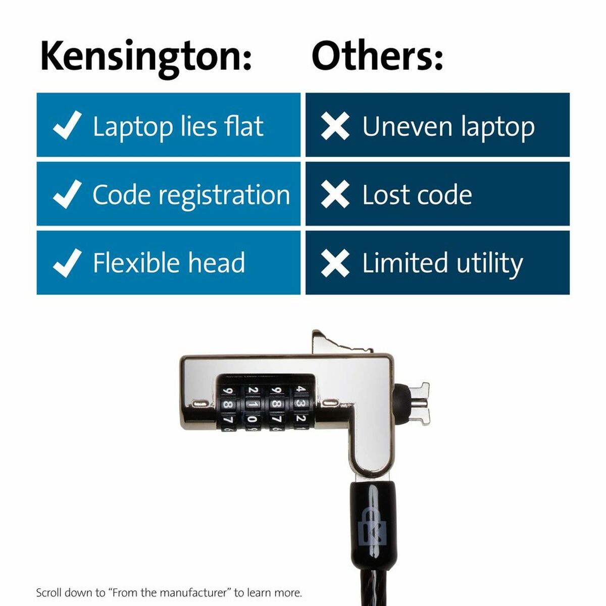 Slim Combination Laptop Lock Standard Se