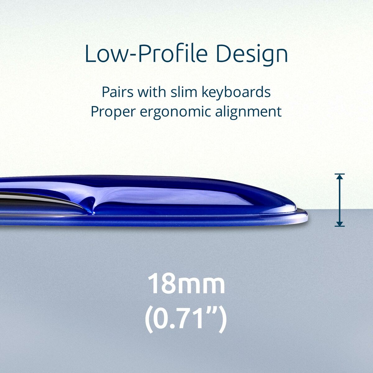 Slim Duo Gel Keyboard Wrist Rest - Blue