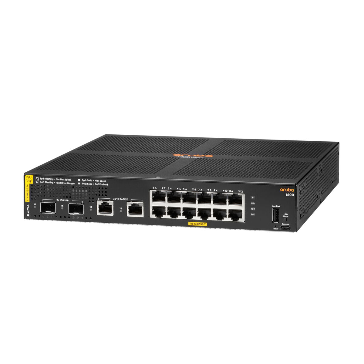 HPE Aruba 6100 12G Class4 PoE 2G/2SFP+ 139W Switch
