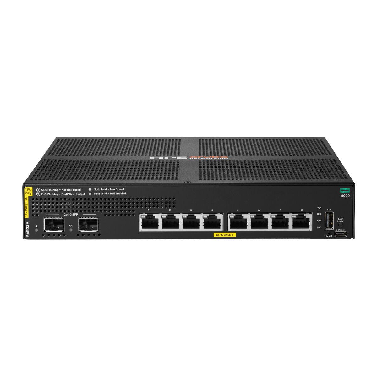 HPE Aruba Networking CX 6000 8p 10M/100M/1G Class4 PoE 2p SFP 1G 67W Switch EU en