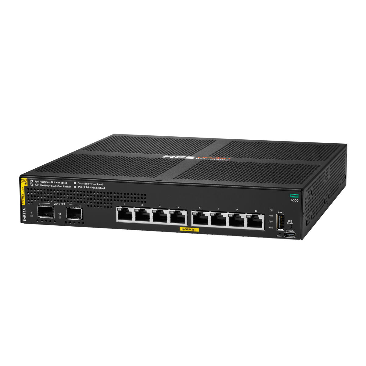 HPE Aruba Networking CX 6000 8p 10M/100M/1G Class4 PoE 2p SFP 1G 67W Switch EU en