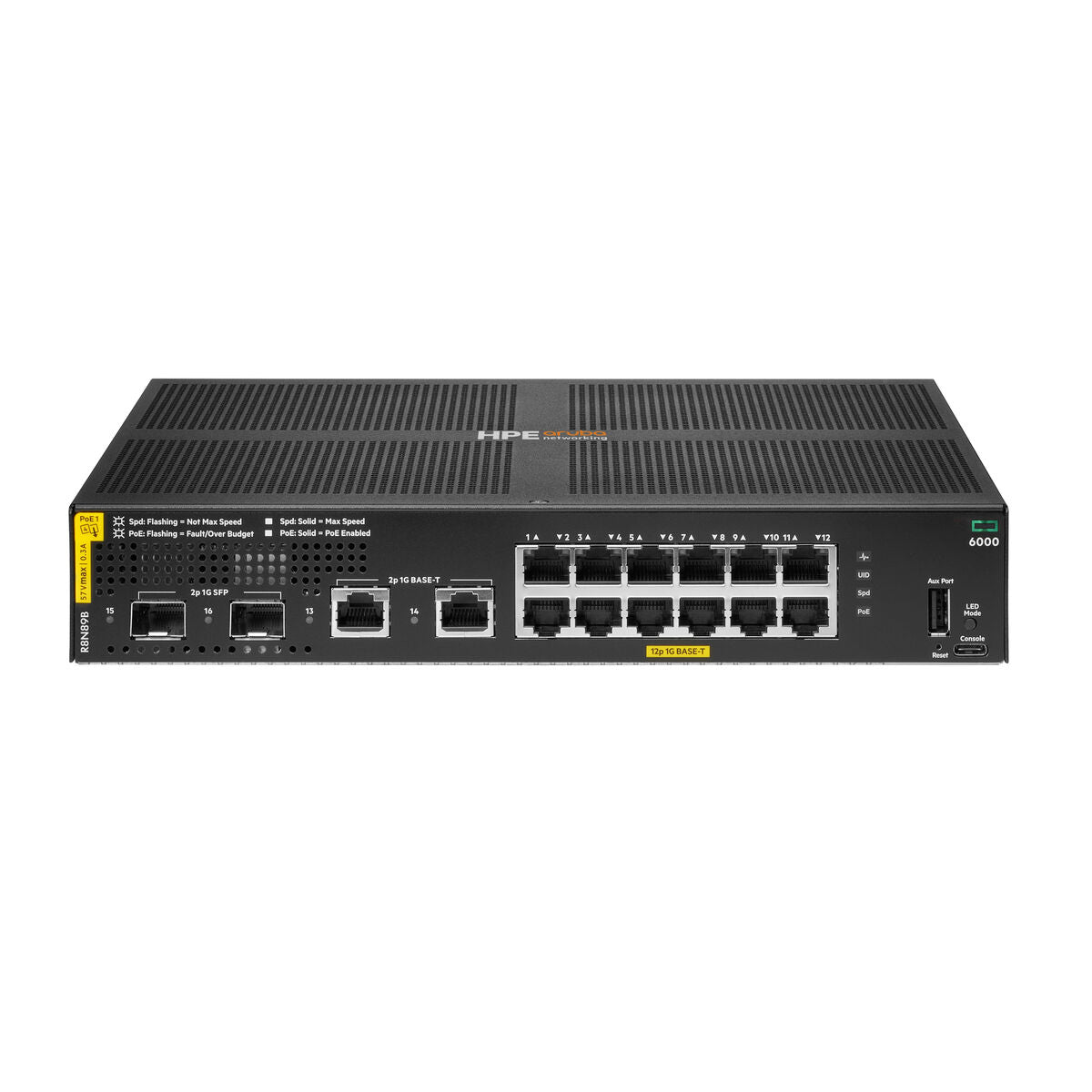 HPE Aruba Networking CX 6000 12p 10M/100M/1G Class4 PoE 2p SFP 1G 139W Switch EU en