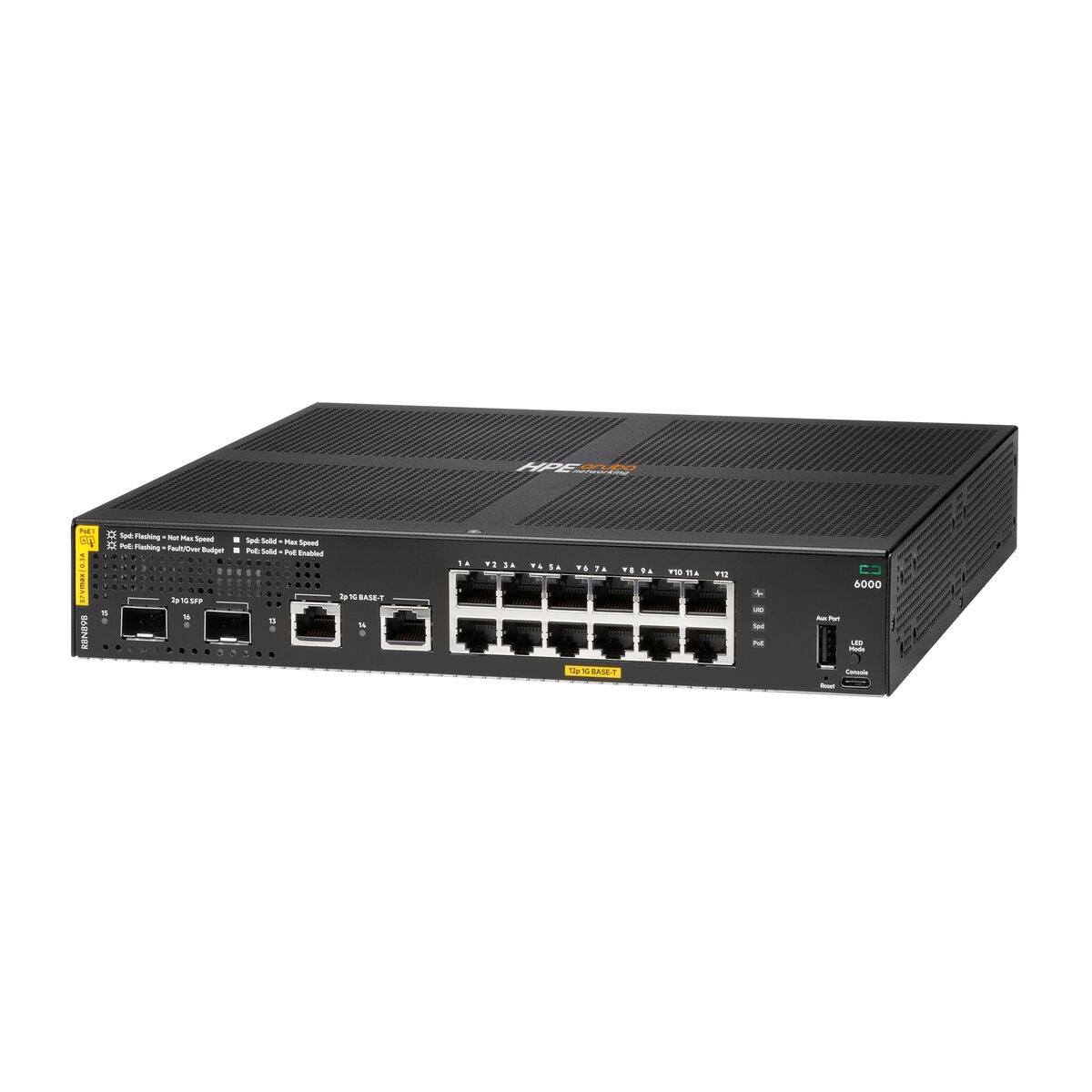 HPE Aruba Networking CX 6000 12p 10M/100M/1G Class4 PoE 2p SFP 1G 139W Switch EU en