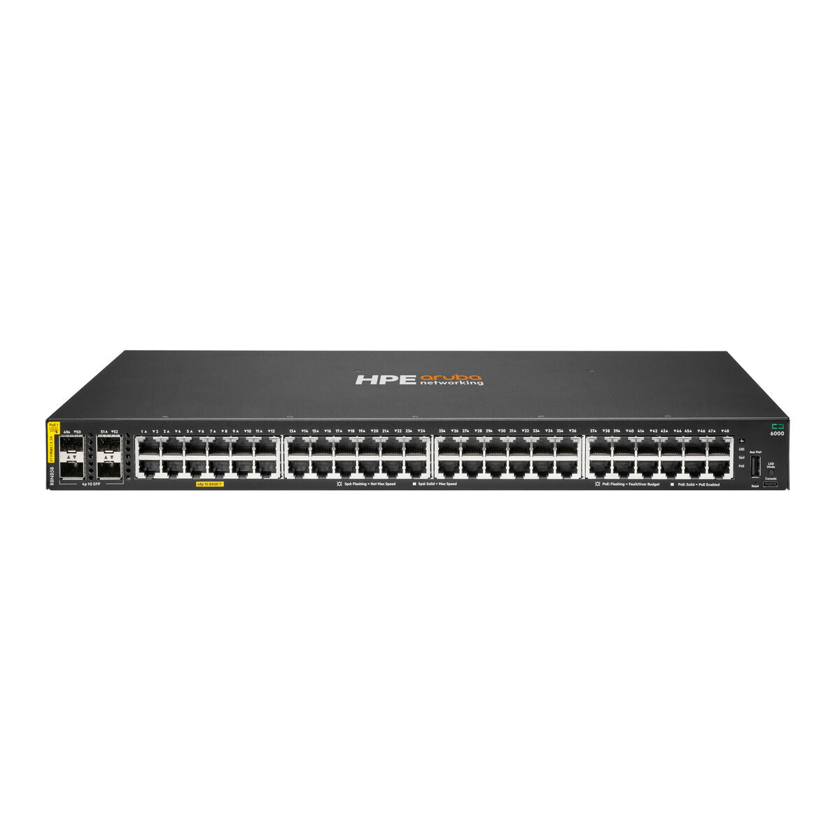 HPE Aruba Networking CX 6000 48p 10M/100M/1G Class4 PoE 4p SFP 1G 370W Switch EU en