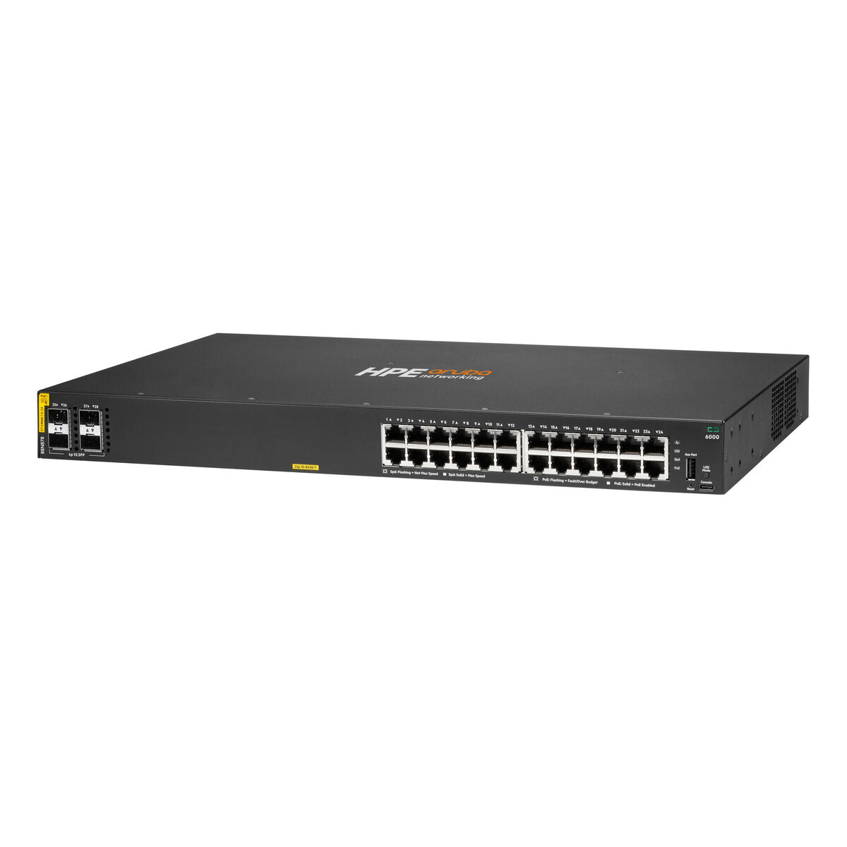 HPE Aruba Networking CX 6000 24p 10M/100M/1G Class4 PoE 4p SFP 1G 370W Switch EU en