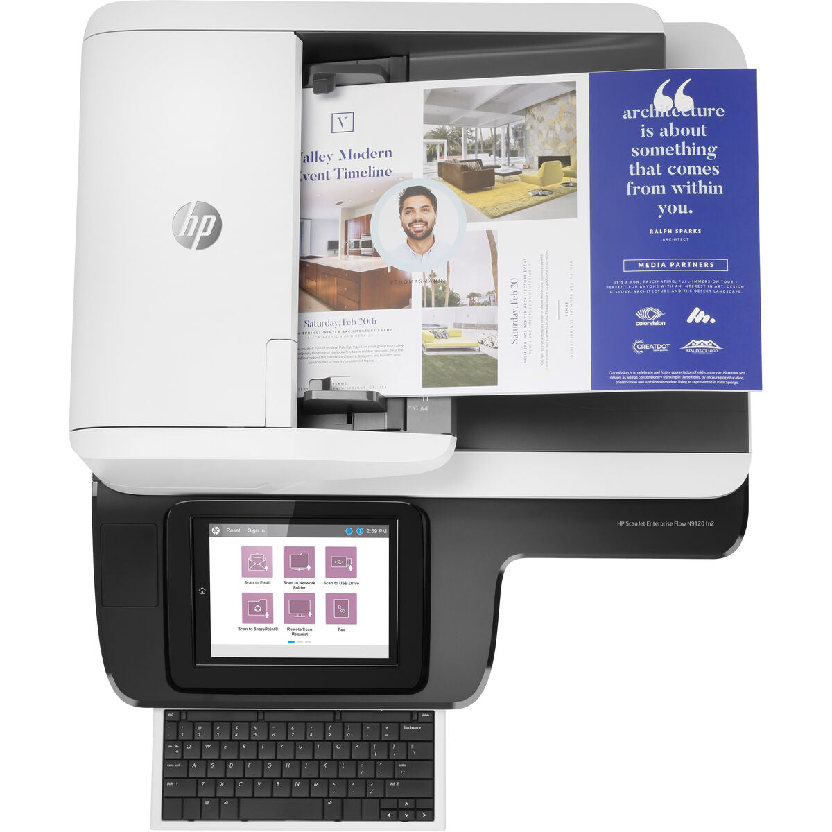 HP ScanJet Enterprise Flow N9120 fn2 Document scanner CIS Duplex 297x864mm 600dpix600dpi 120ppm ADF 200sheets 20000scans USB LAN