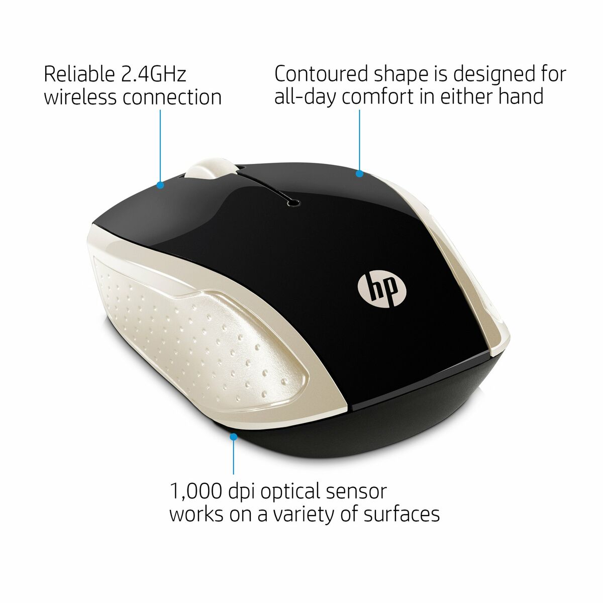 HP 200 Silk Gold Wireless Mouse