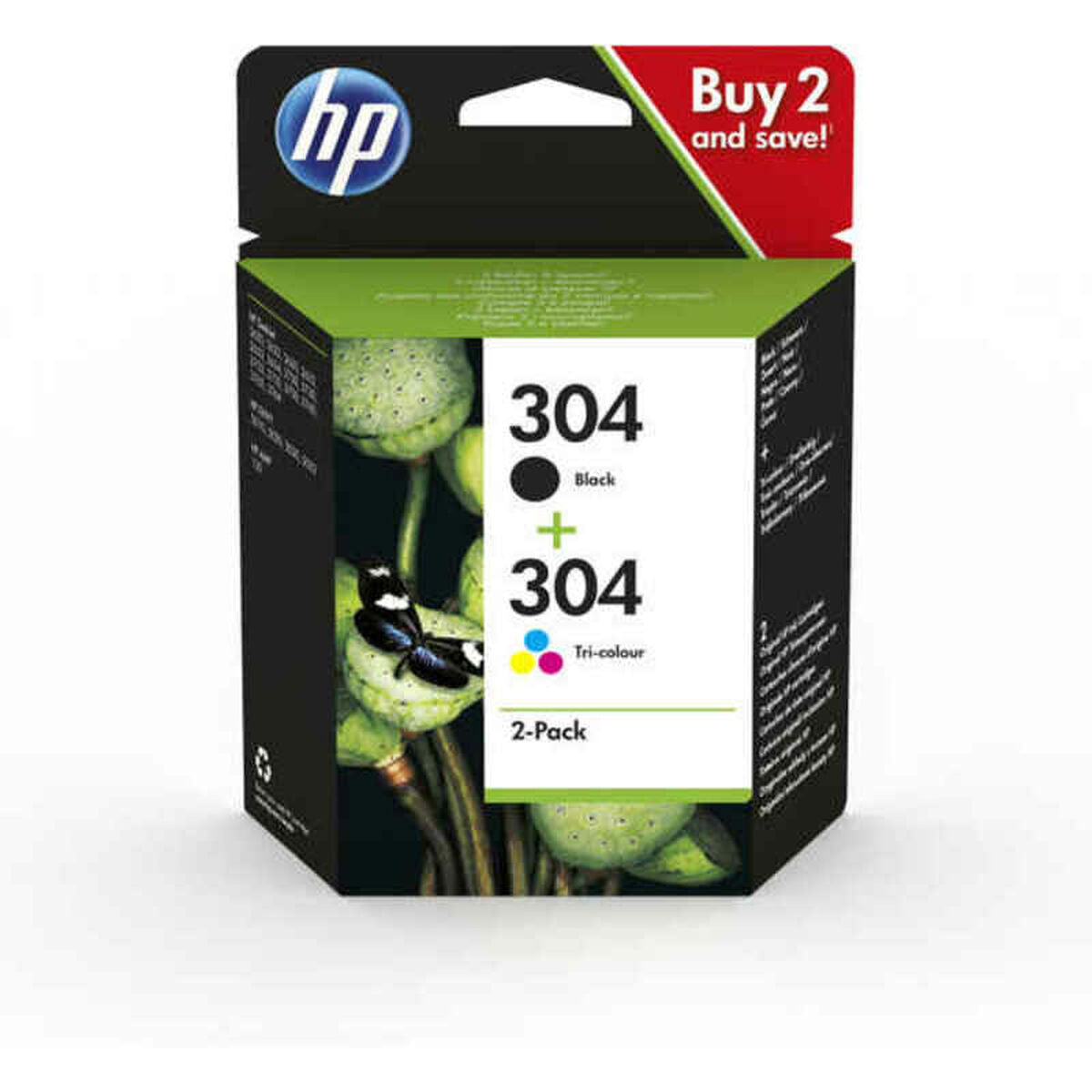 HP 304 2-Pack Black/Tri-color Original Ink Cartridges