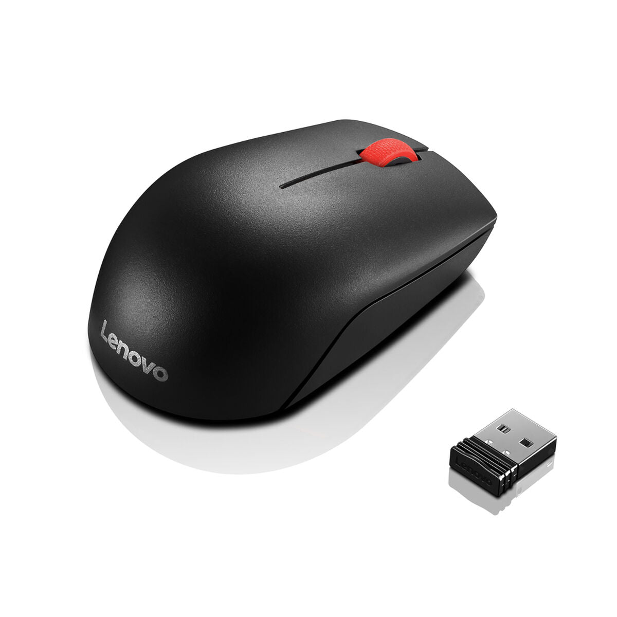 LENOVO Essential Compact - Souris - droitiers et gauchers - 3 boutons - sans fil - 2.4 GHz - récepteur sans fil USB - noir