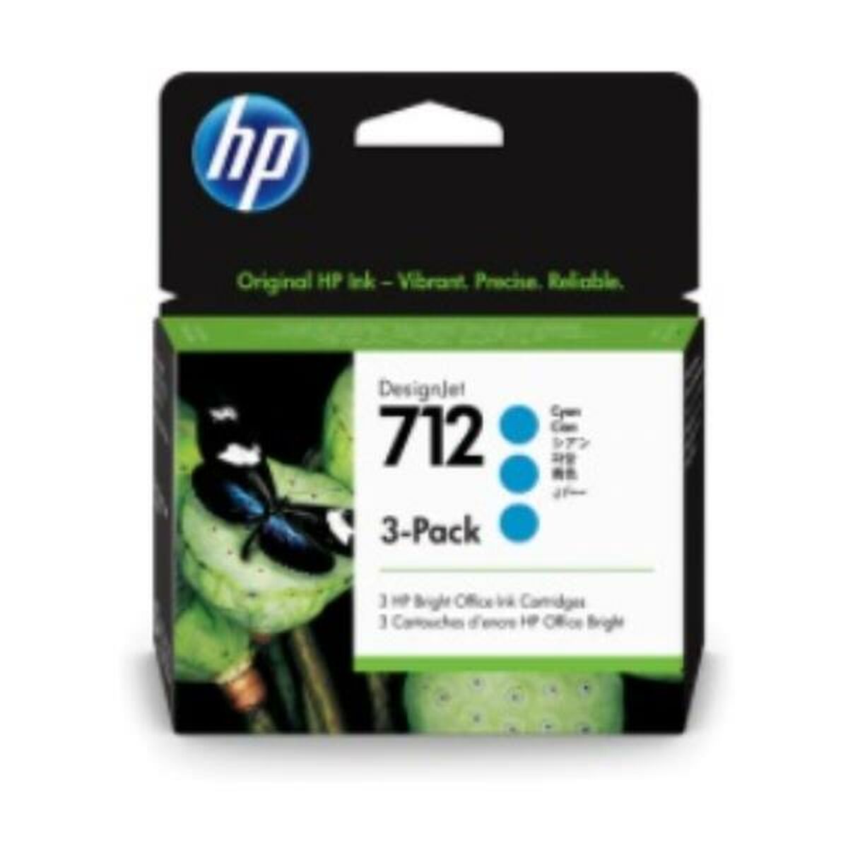 HP 712 3-Pack 29-ml Cyan DesignJet Ink Cartridge
