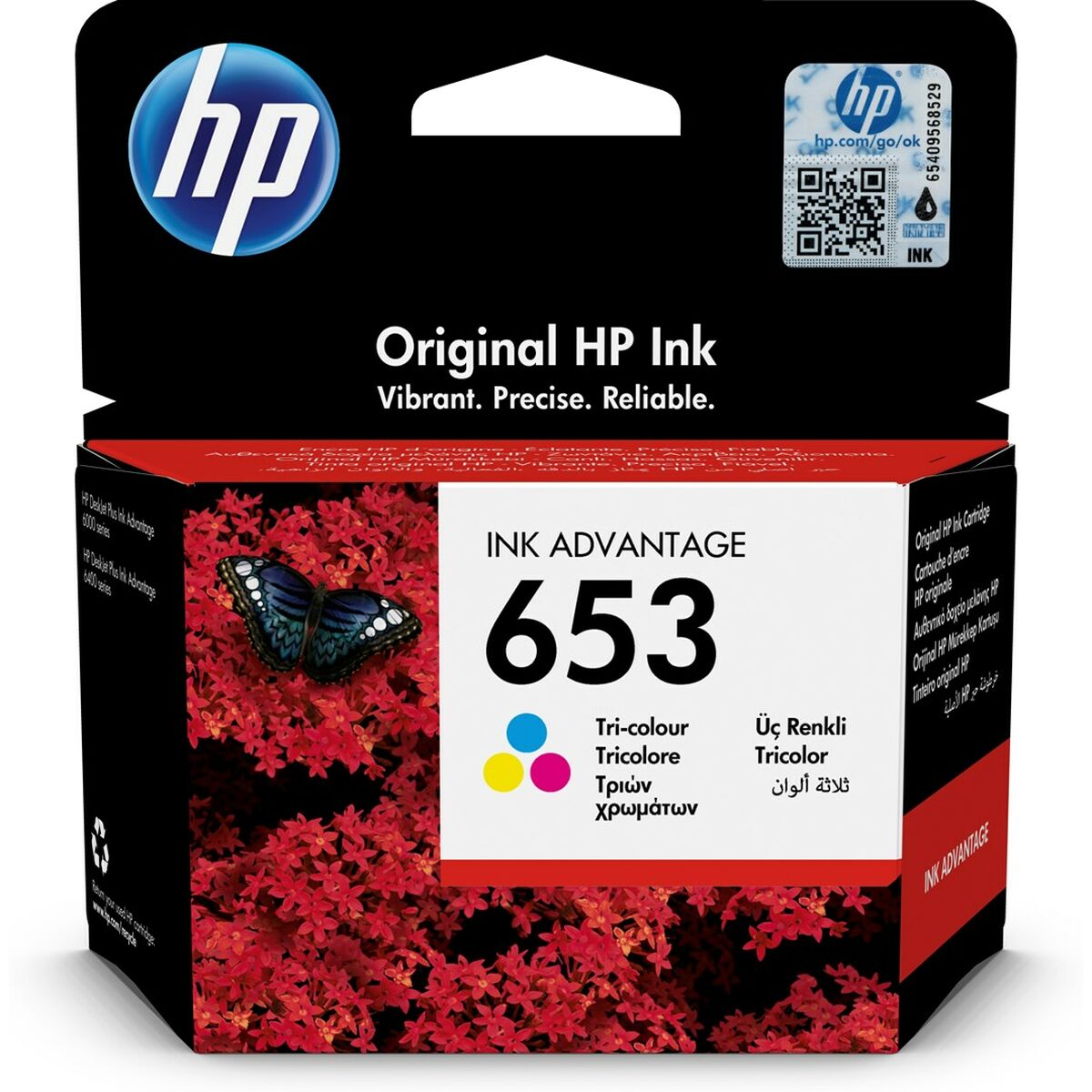 HP 653 Tri-color Original Ink Advantage Cartridge