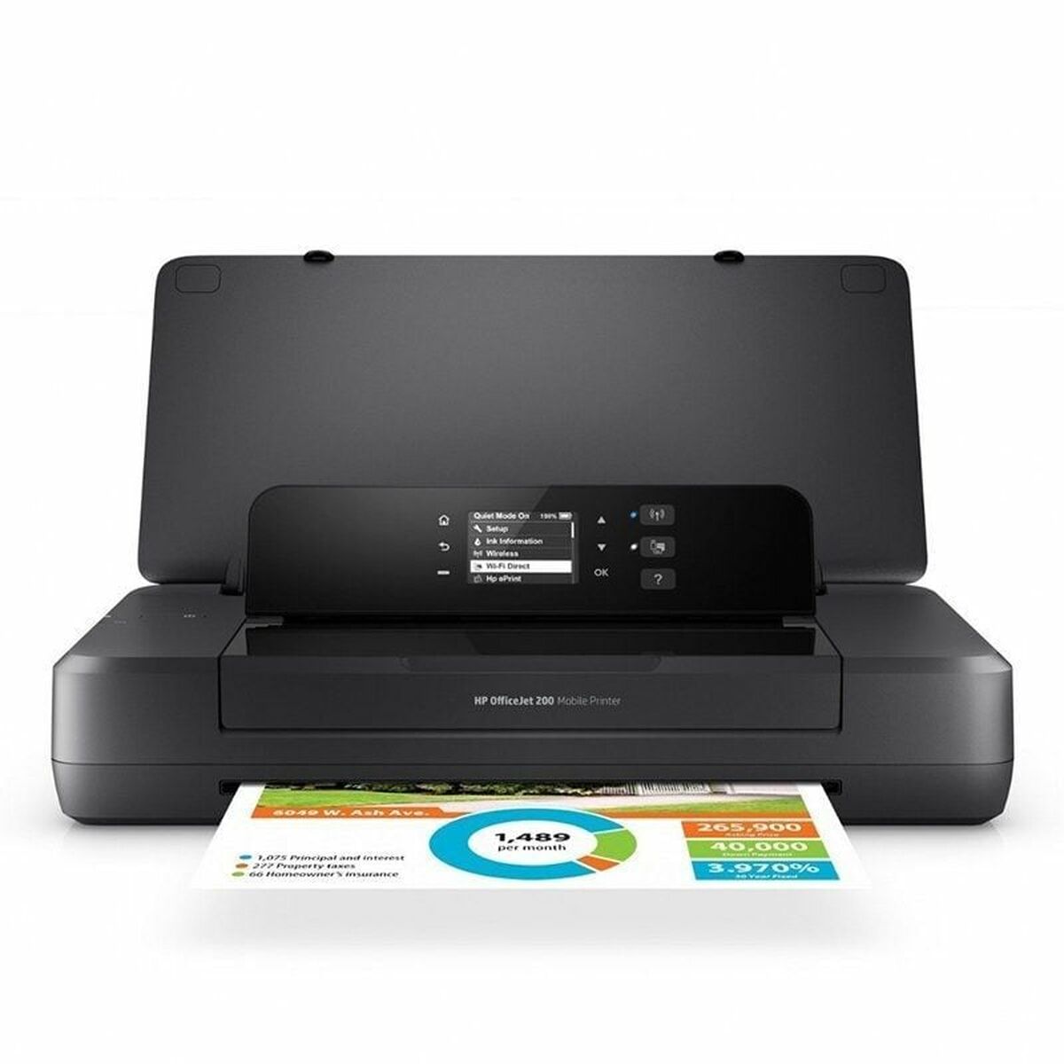 HP Officejet Imprimante portable 200, Imprimer, Impression sur façade par port USB
