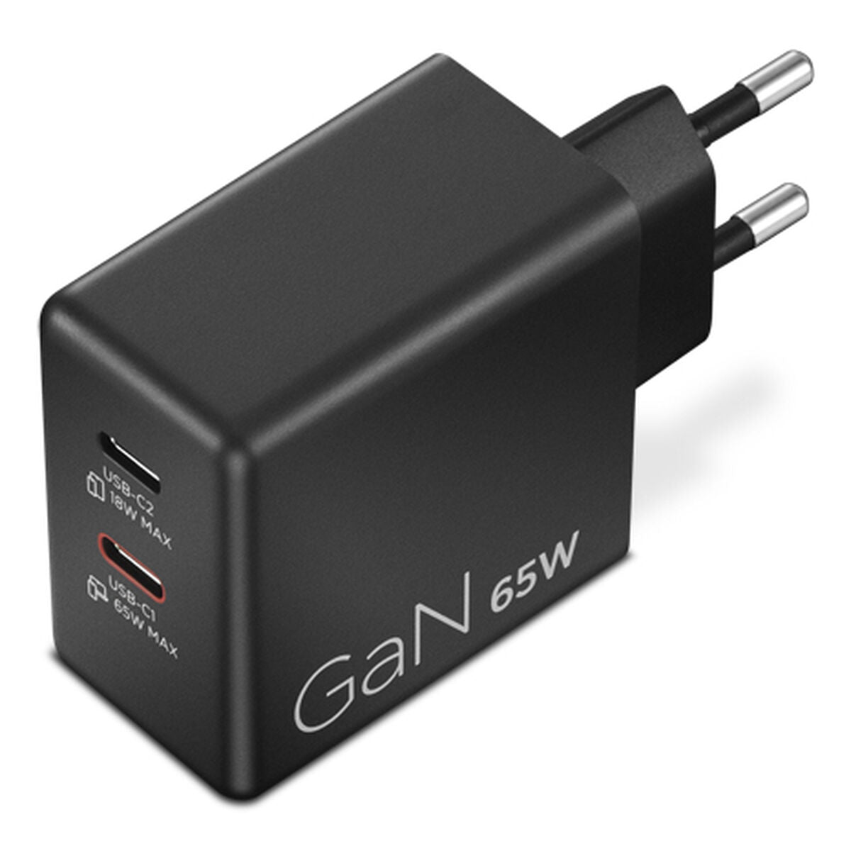 LENOVO Dual Power adapter GaN USB-C AC 100/240 V 65Watt output connectors: 2 black