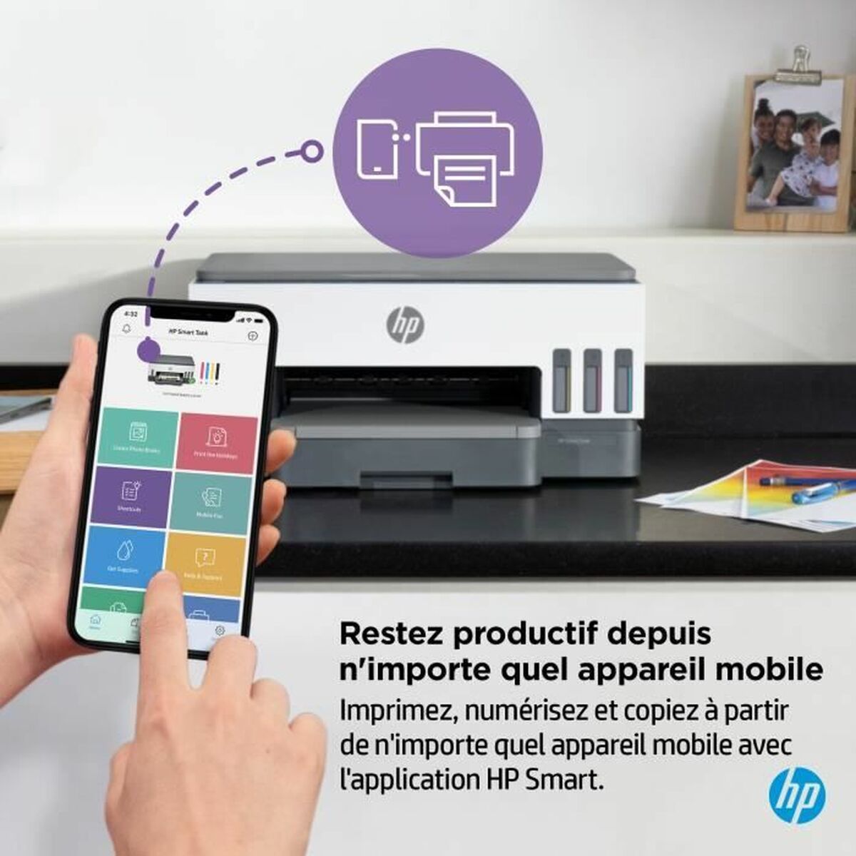 HP Smart Tank 7005 All-in-One MFP colour inkjet refillable A4 15ppm Print 250sheets USB Bluetooth imprimante Wi-Fi multifonction