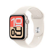Apple Watch SE 3 GPS + Cellular 44 mm, boîtier en aluminium Starlight avec bracelet Sport Starlight - M/L