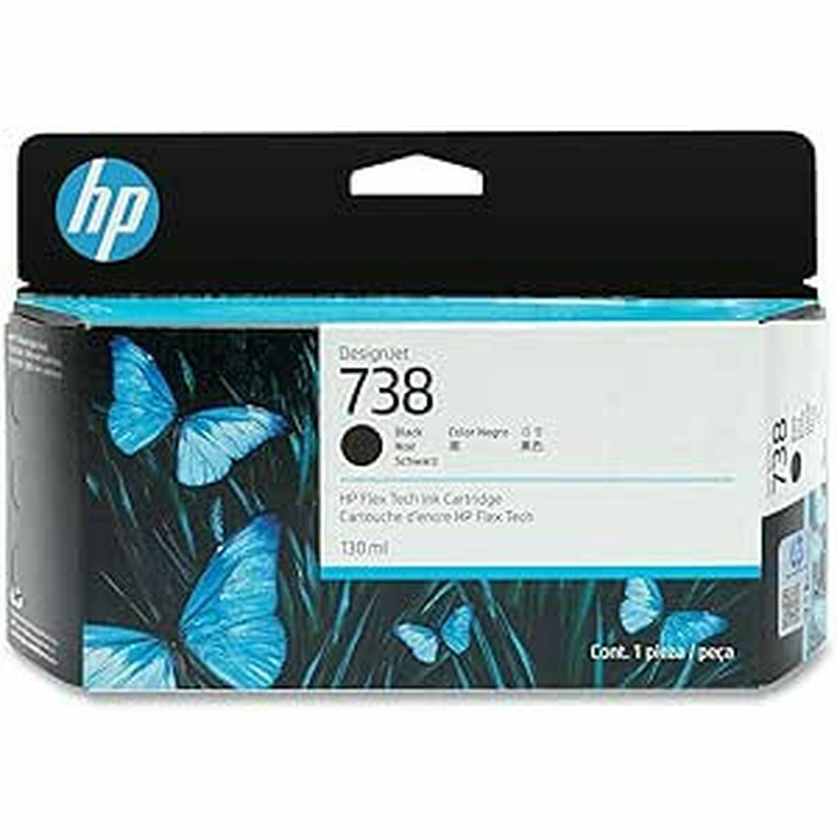 HP 738 130-ml Black DesignJet Ink Cartridge