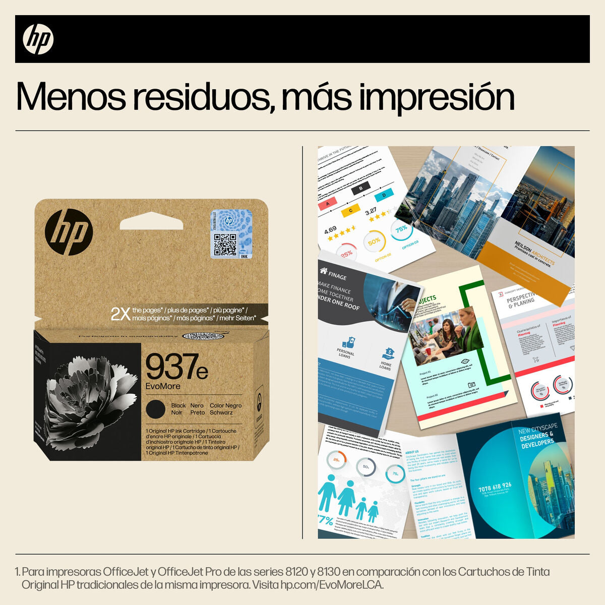 HP 937e EvoMore Black Original Ink Cartridge cartouche d'encre 1 piece(s) Rendement élevé (XL)