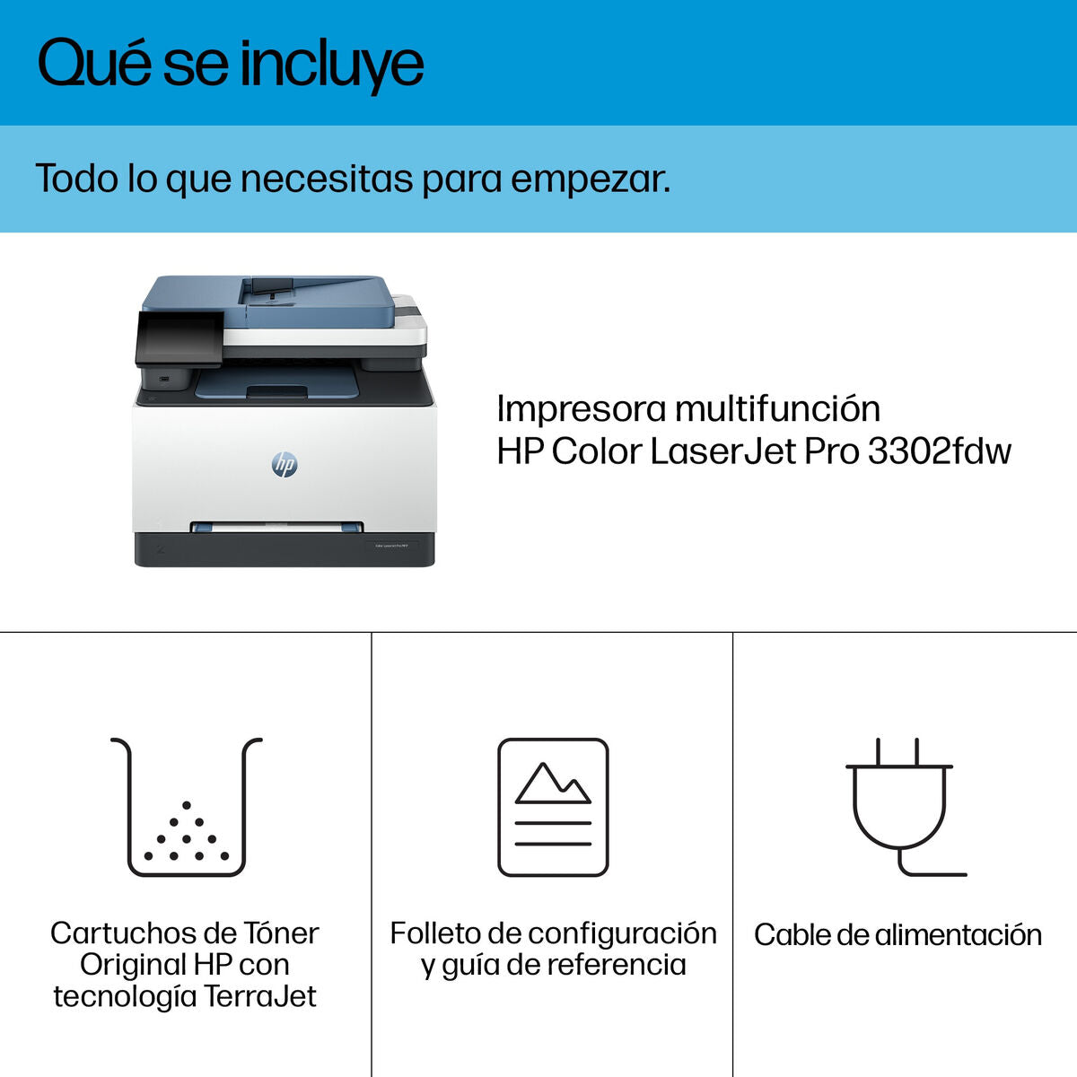 HP Color LaserJet Pro MFP 3302fdw Multifunction printer 216x356mm A4 25ppm 250 Sheets LAN USB 2.0 Wi-Fi