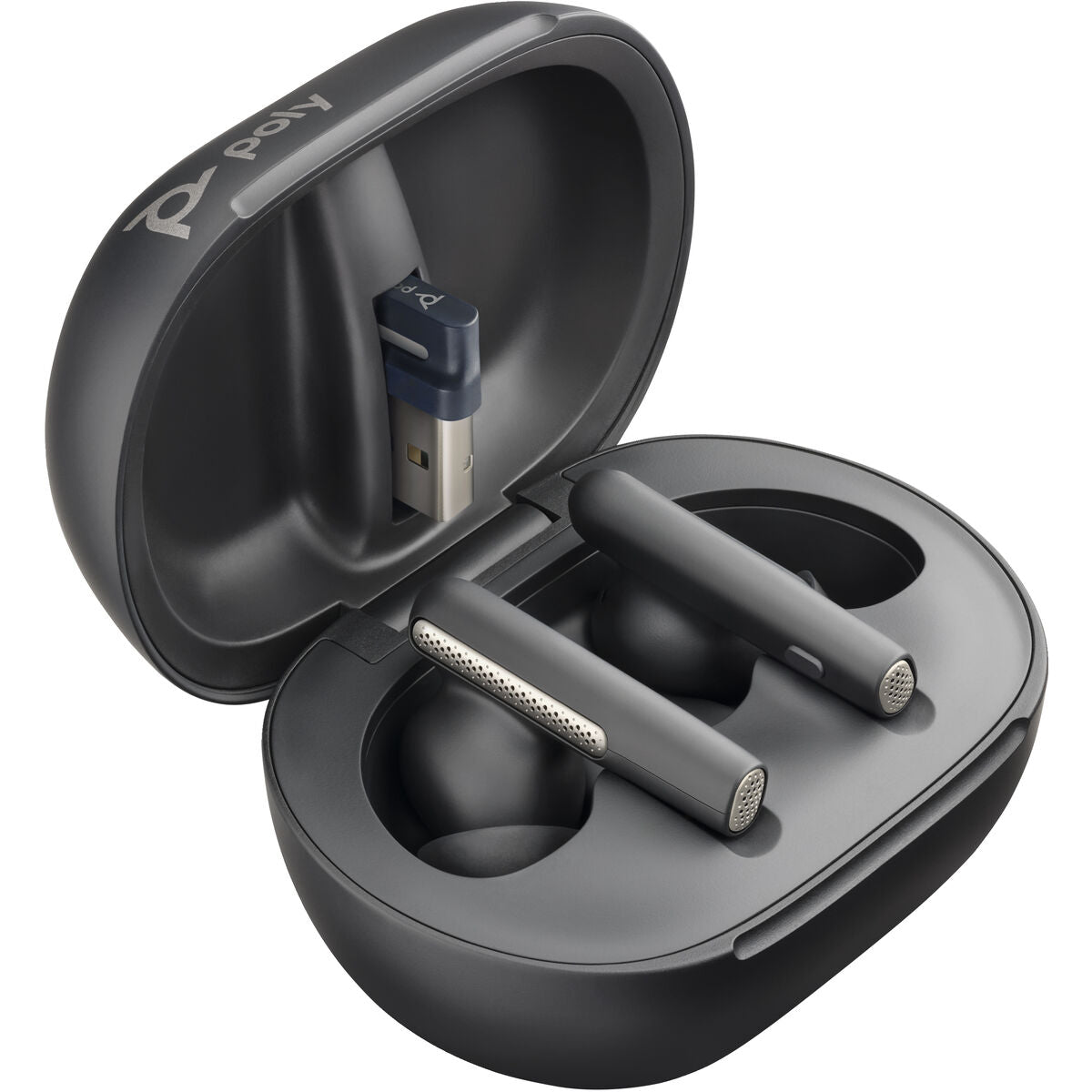 HP Poly Voyager Free 60+ UC M Carbon Black Earbuds +BT700 USB-C Adapter +Touchscreen Charge Case Casque Sans fil Ecouteurs Appels/Musique USB Type-C Bluetooth