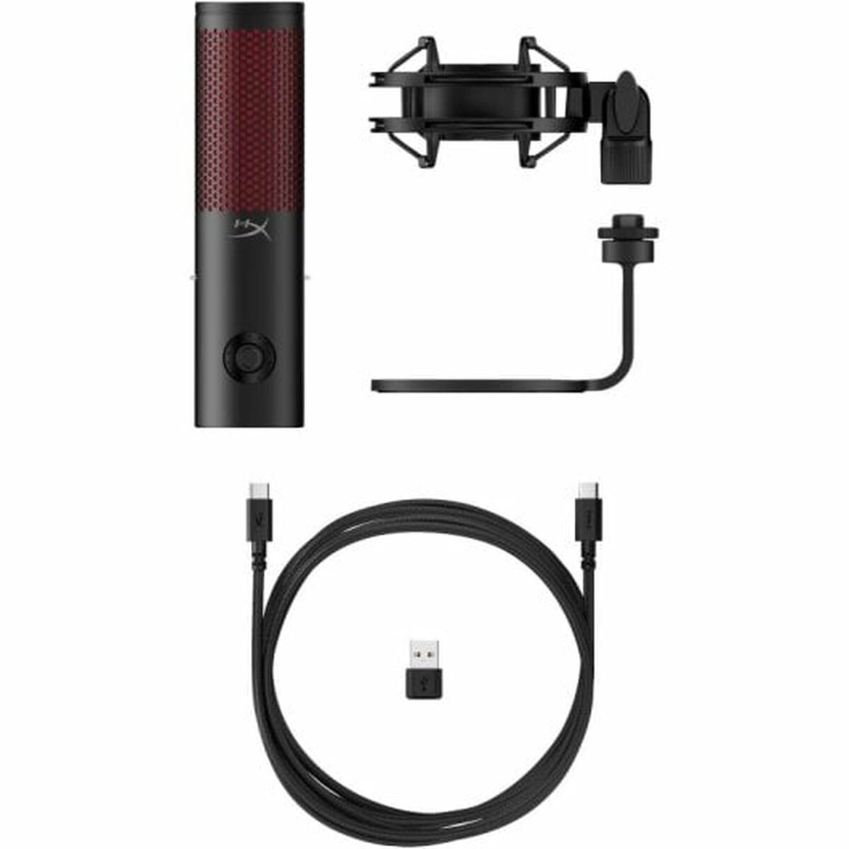 Microphone a condensateur HyperX QuadCast 2, USB, filtre anti-pop, noir