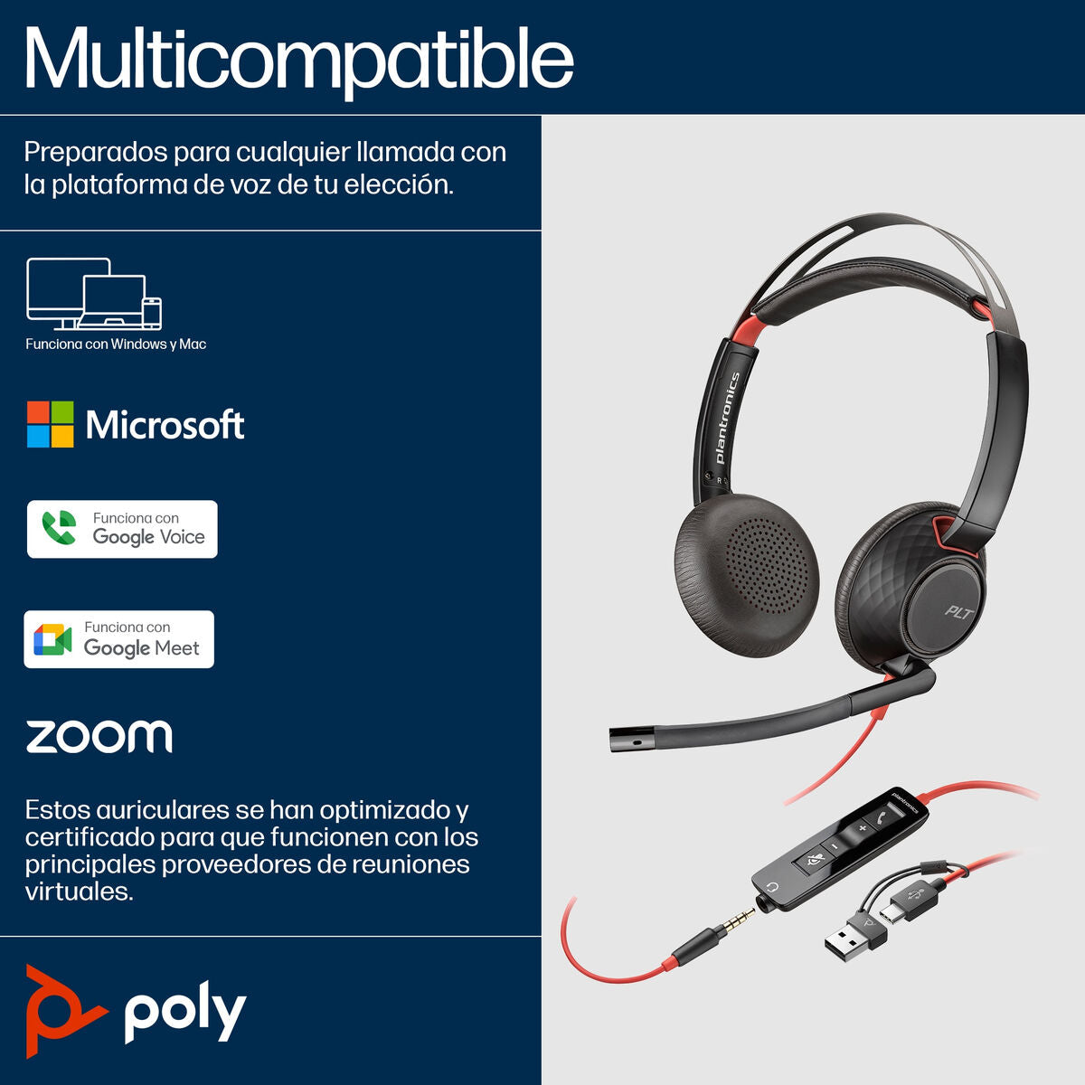 HP Poly BW 5220 USB-C HS +3.5mmP +USB-C/A