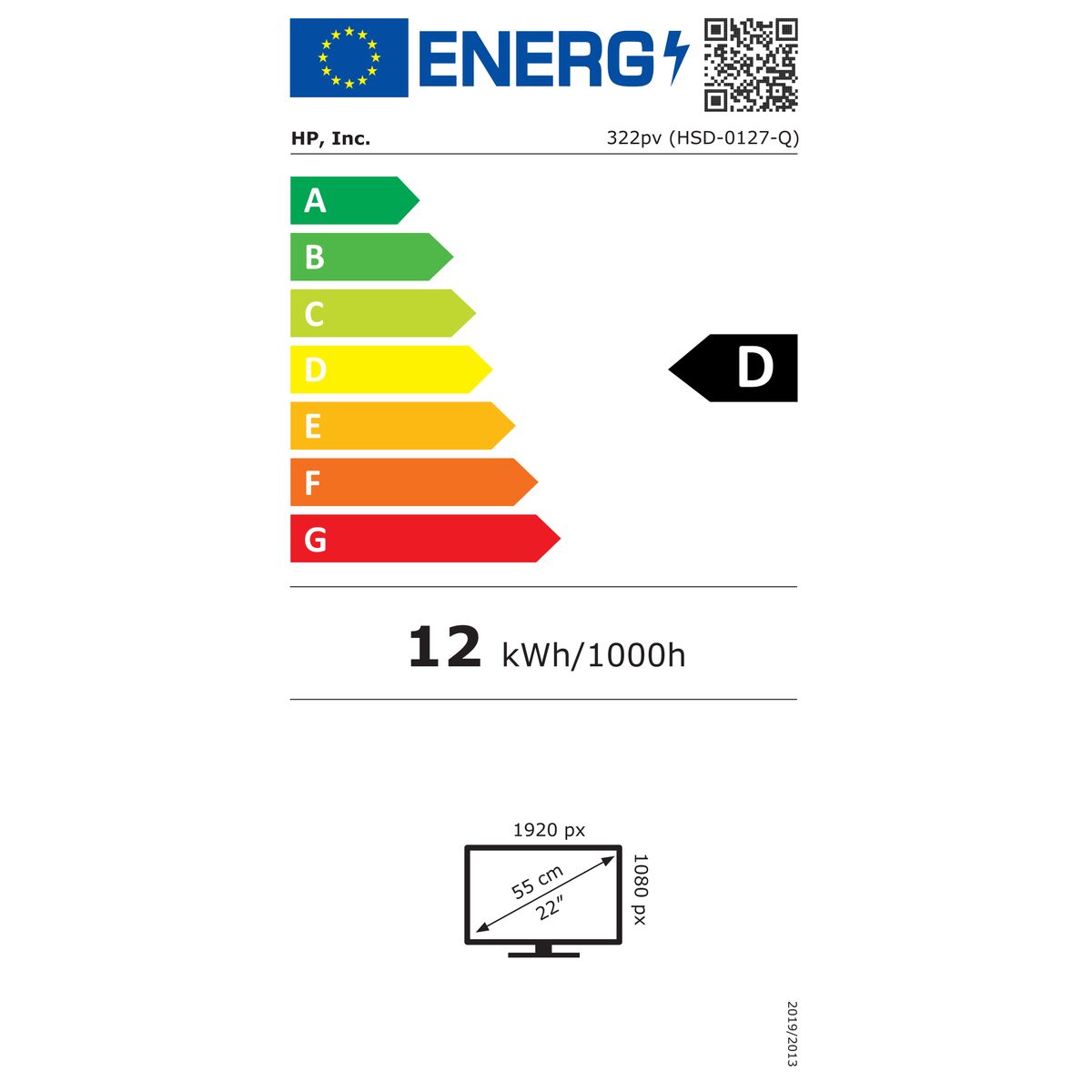 HP Écran Series 3 Pro 322pv 21.5p FHD 1920x1080 HDMI VGA 3/3/0