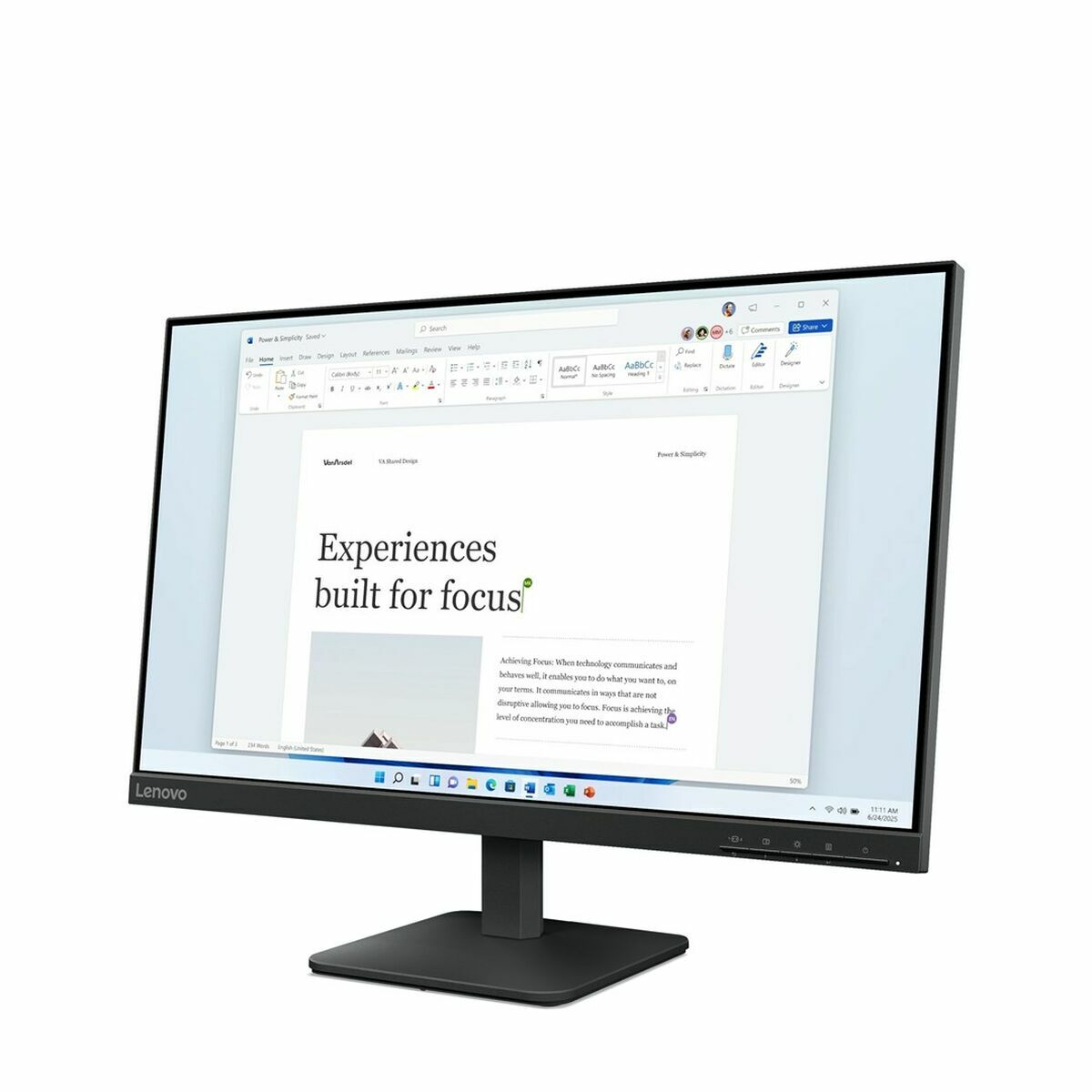 "Lenovo L24-4e écran plat de PC 60,5 cm (23.8"") 1920 x 1080 pixels Full HD LCD Noir"