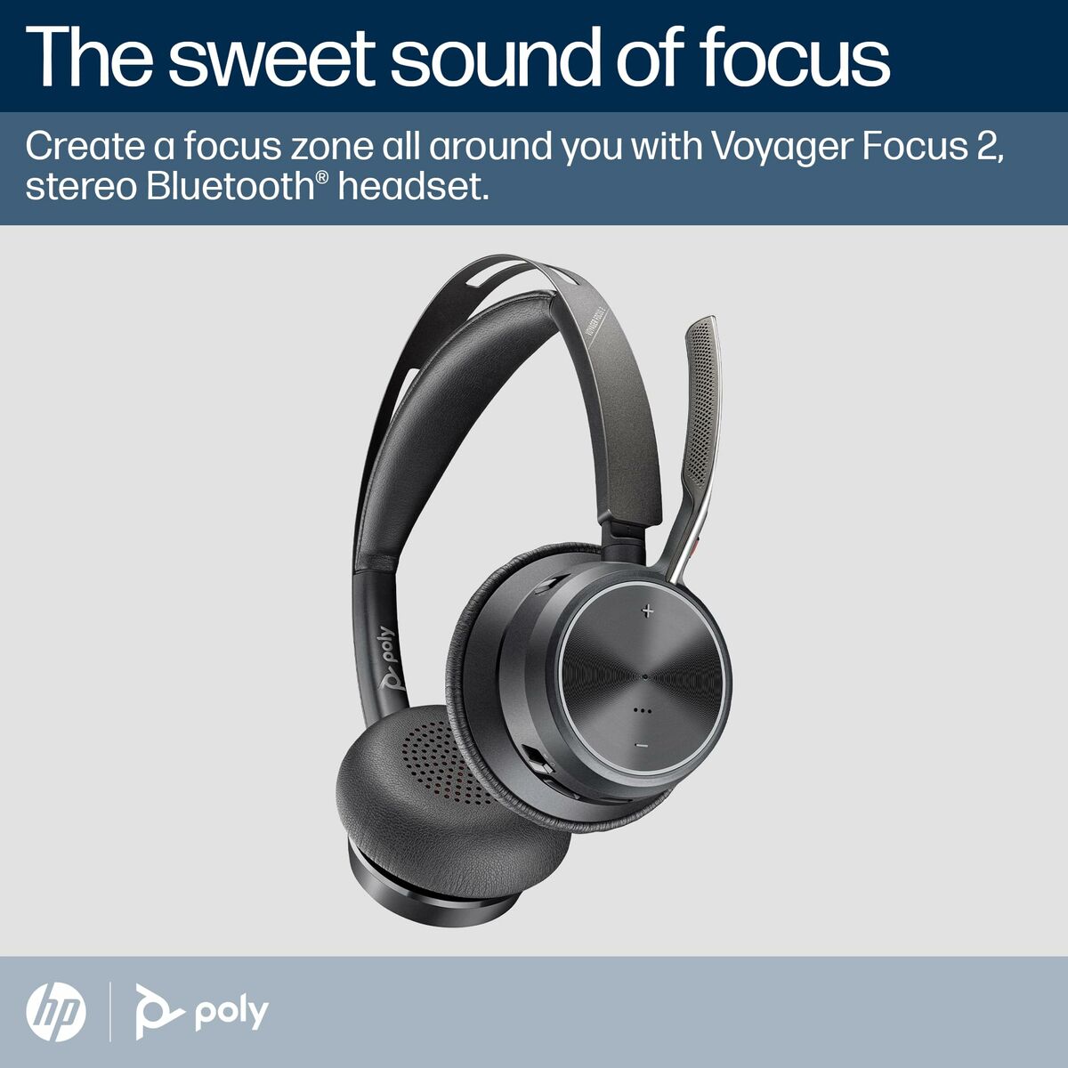 HP Poly Voyager Focus Avec fil &sans fil A la main Car/Home office Bluetooth Noir