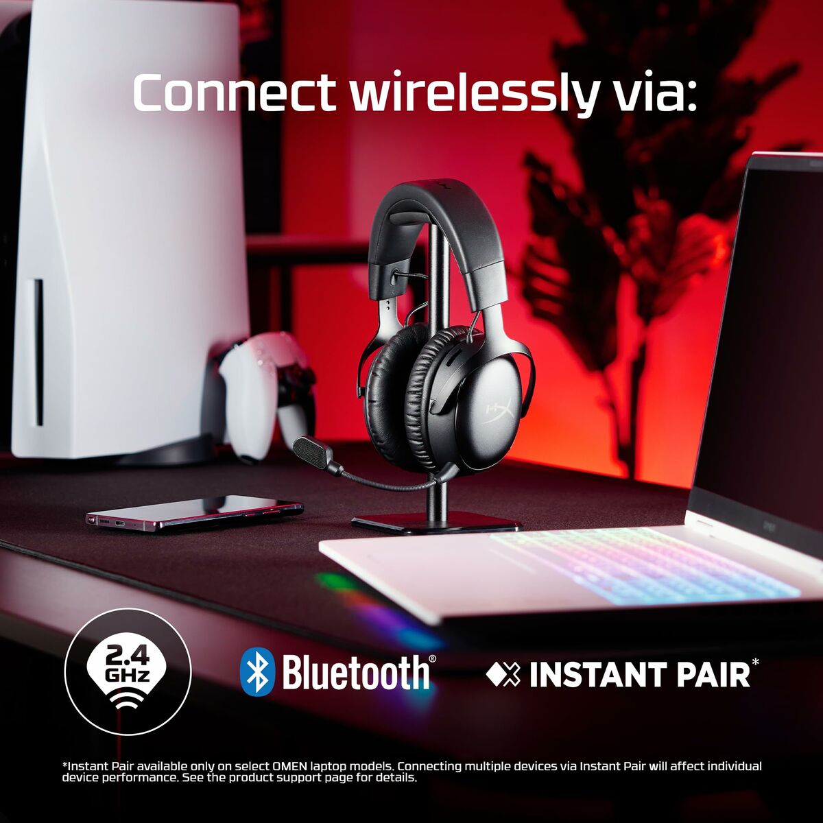 HyperX Cloud III S Wireless - Casque Gaming (Noir-Rouge)