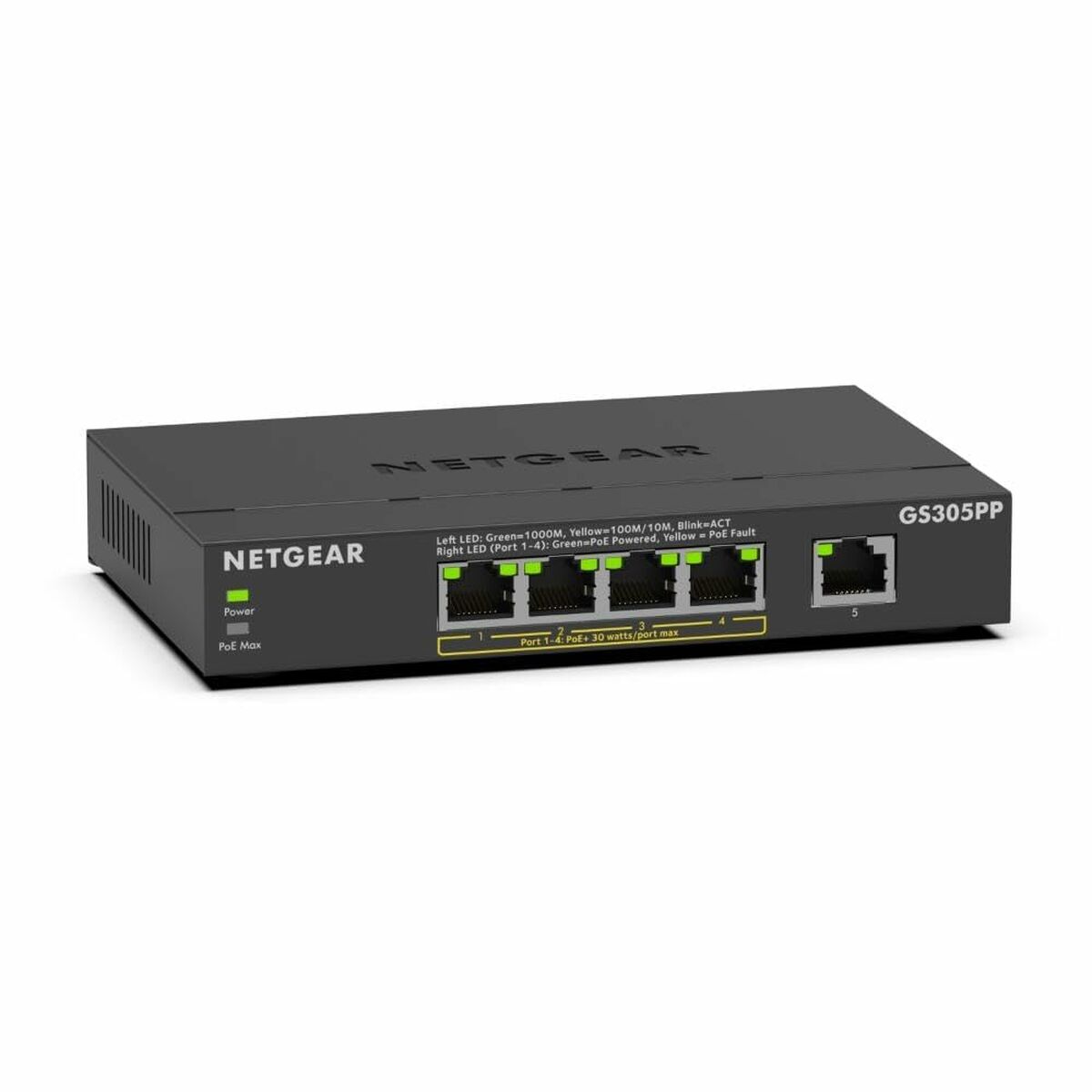 5PT POE/POE+GIGE UNMANAGED SWITCH GS30