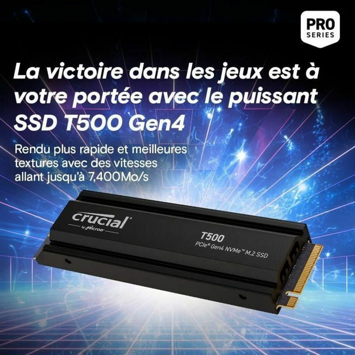 Crucial T500 4TB NVMe M.2 SSD w heatsink