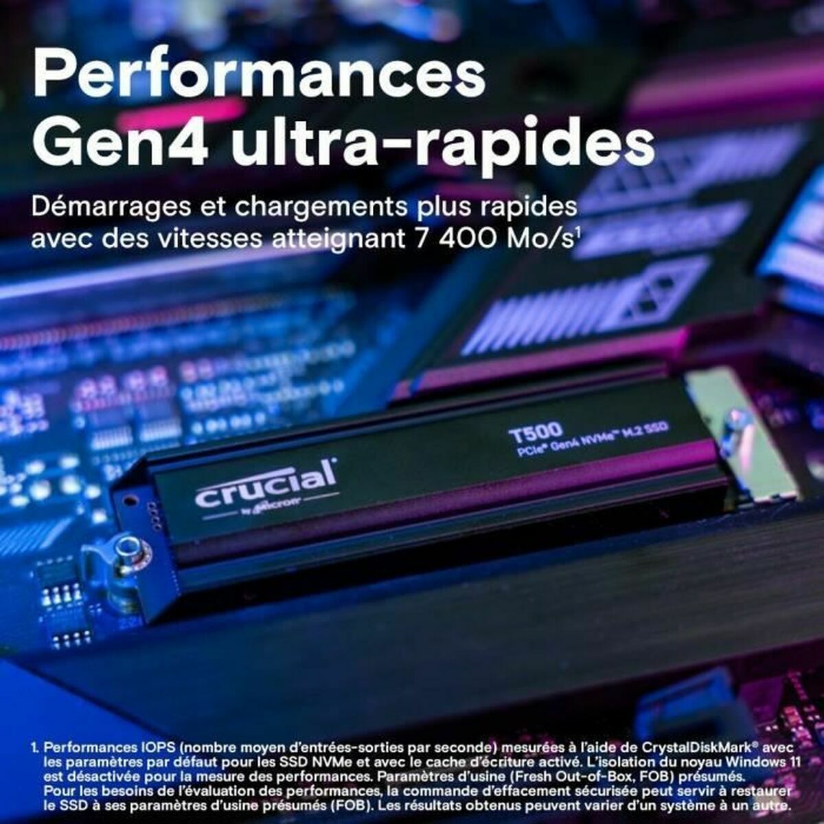 Crucial T500 4TB NVMe M.2 SSD w heatsink