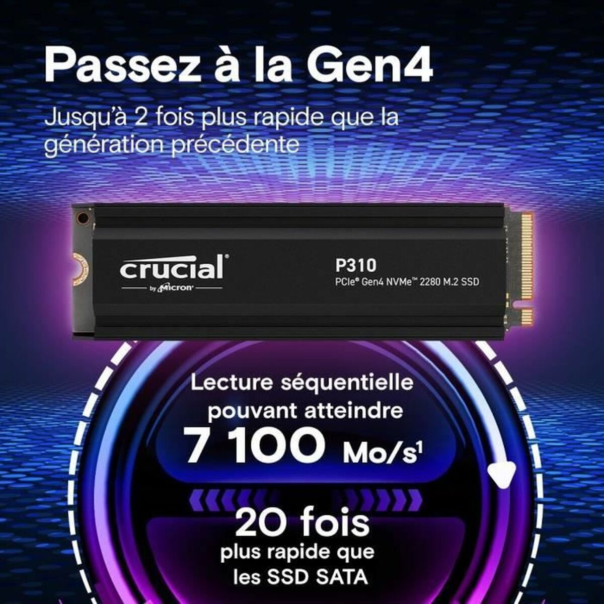 Crucial P310 1TB NVMe SSD w/heatsink