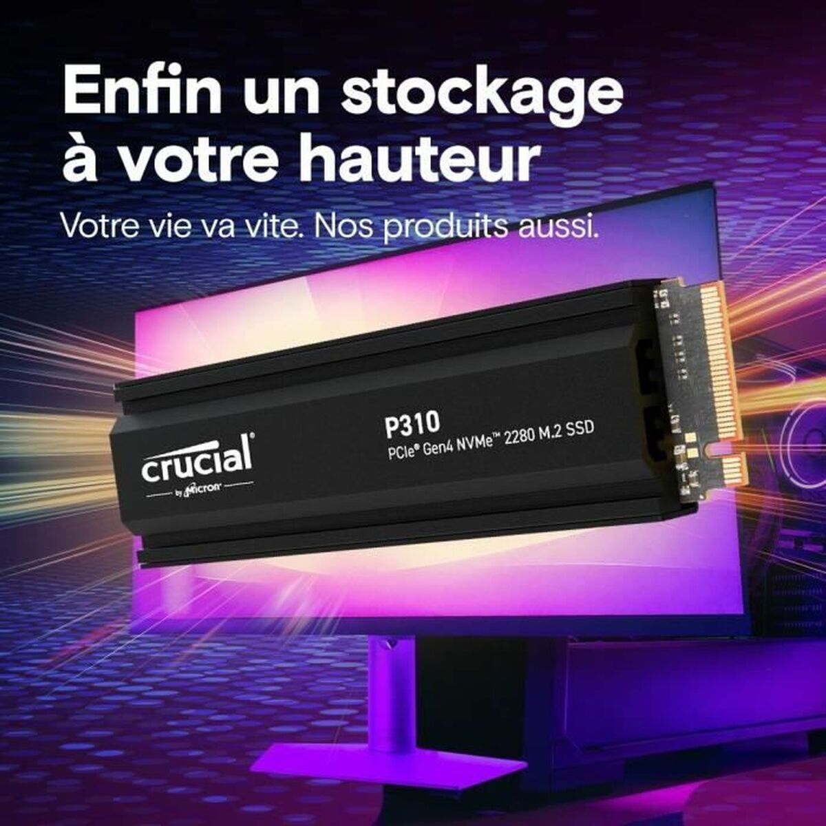 Crucial P310 1TB NVMe SSD w/heatsink