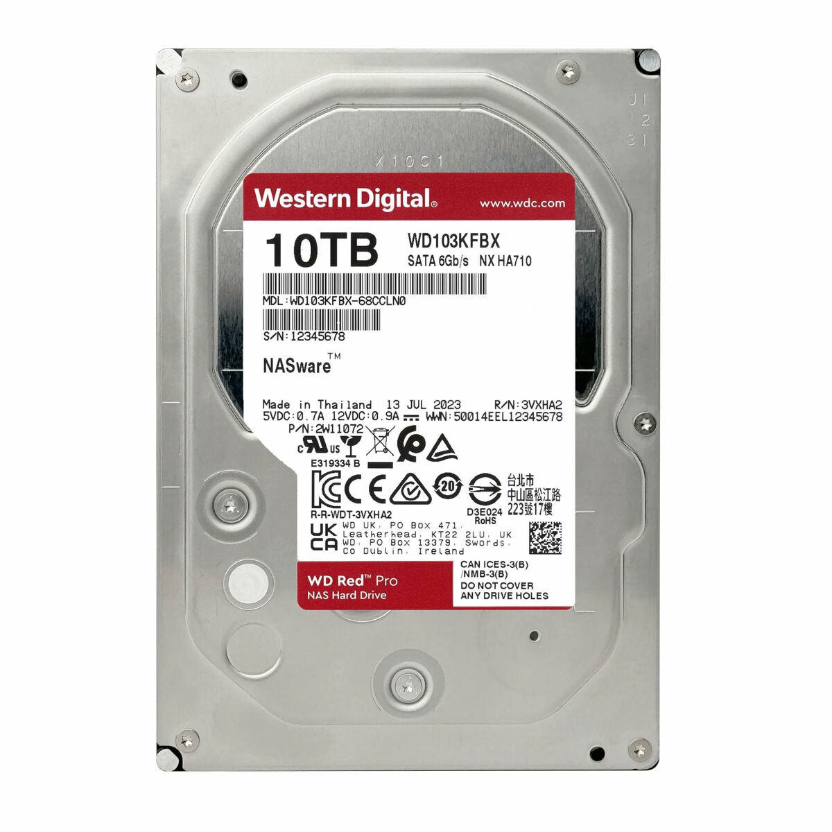 WD Red Pro 10To SATA 6Gb/s 512Mo Cache Internal 3.5p 24x7 7200tpm